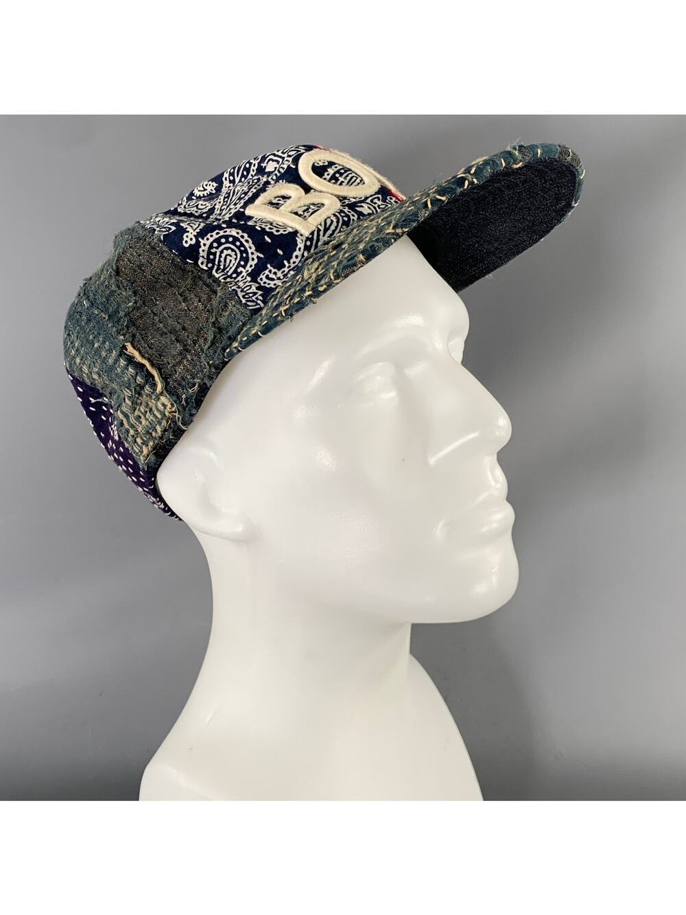KAPITAL Indigo Patchwork Cotton Hats